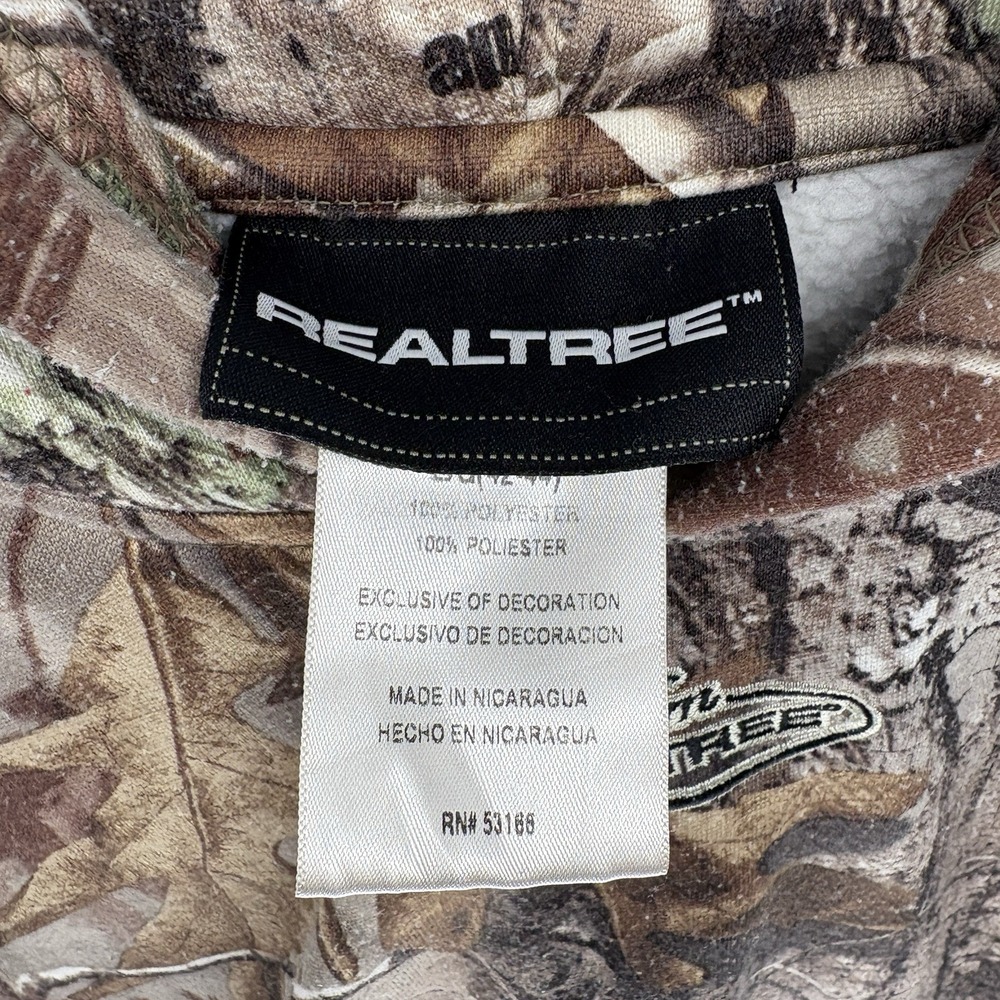 Vintage 90s Team Realtree Camo Fleece Lined PulloverHoodie Outdoor Hunting L - Picture 6 of 9